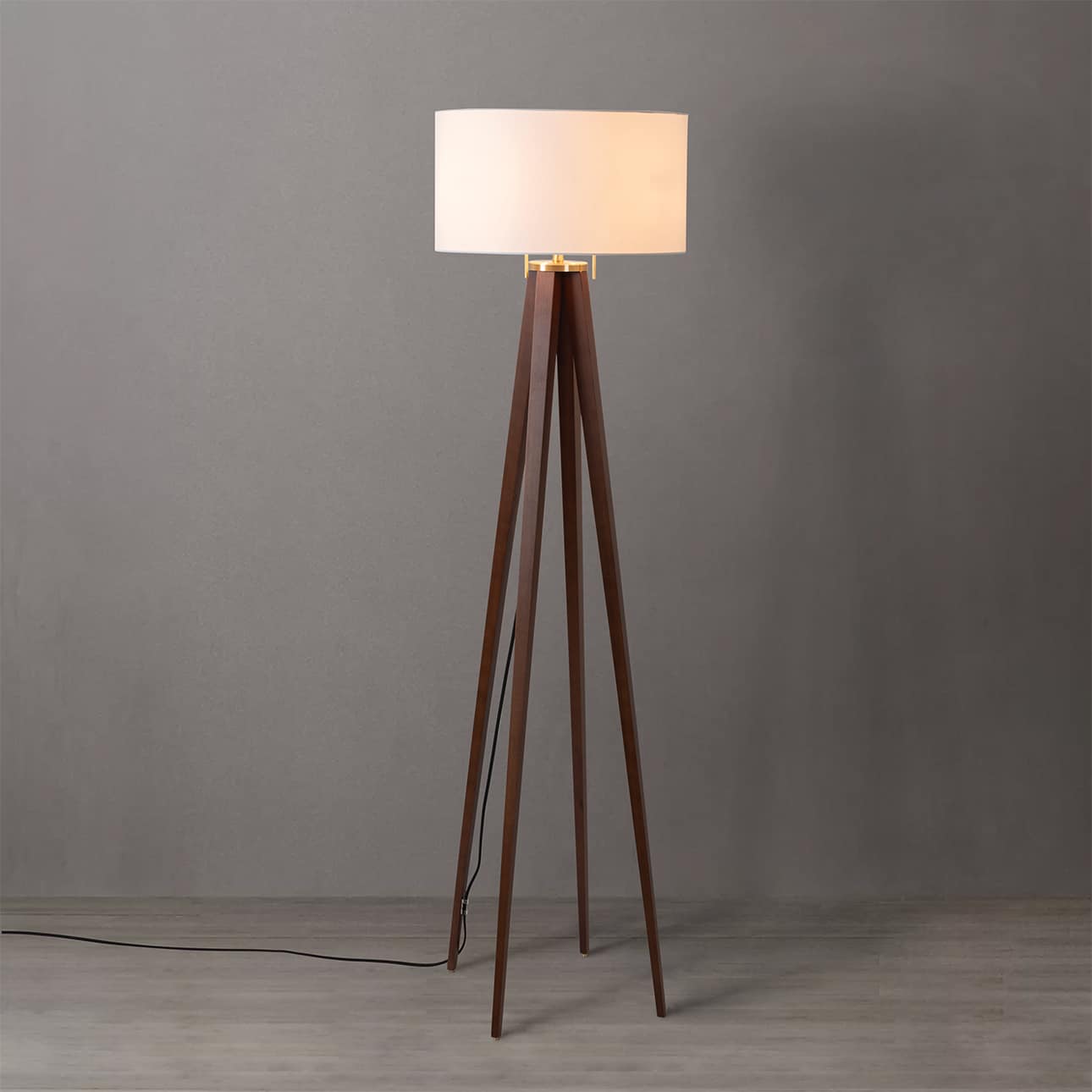 Quattro Floor Lamp - Dark Walnut