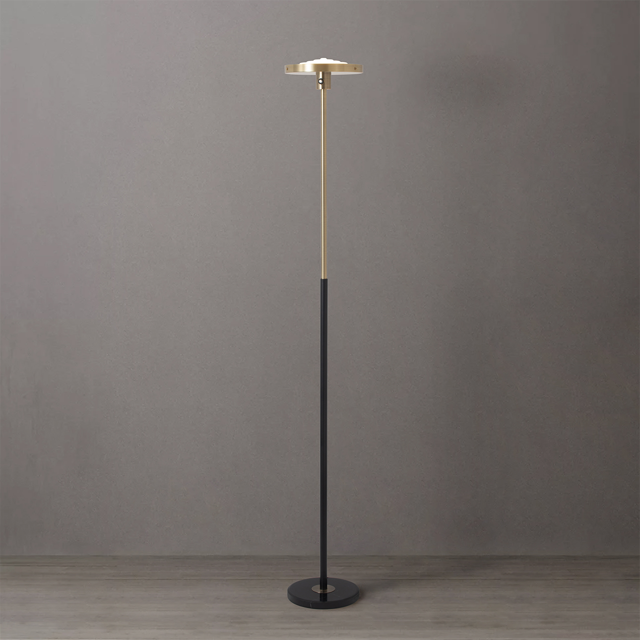 Redondo Torchiere Floor Lamp in Matte Black with Dimmer Switch