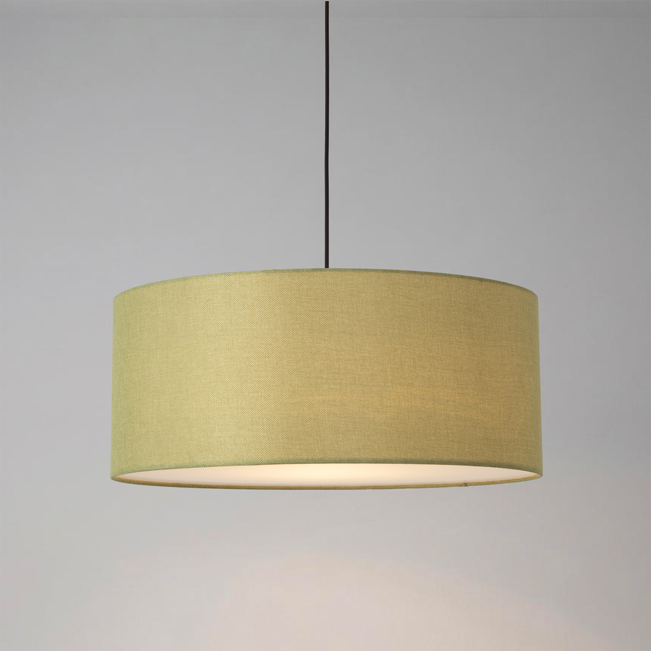 Stretch Pendant, Linen Shade, Weathered Brass