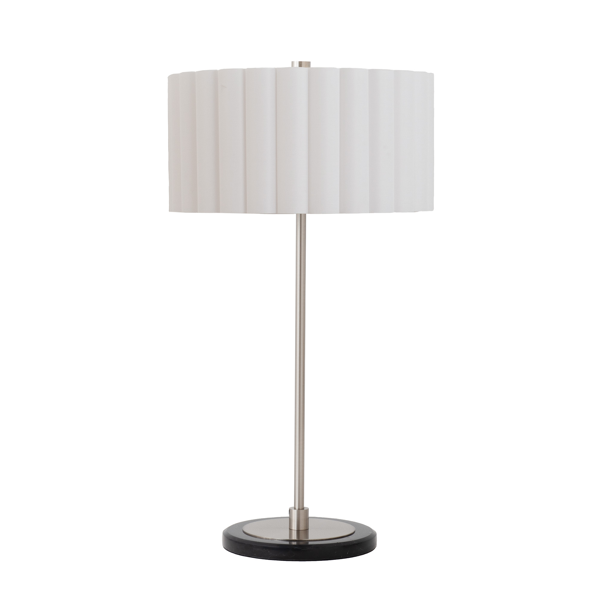 Scallop Slimline Table Lamp, Scallop Shade, Satin Nickel Base