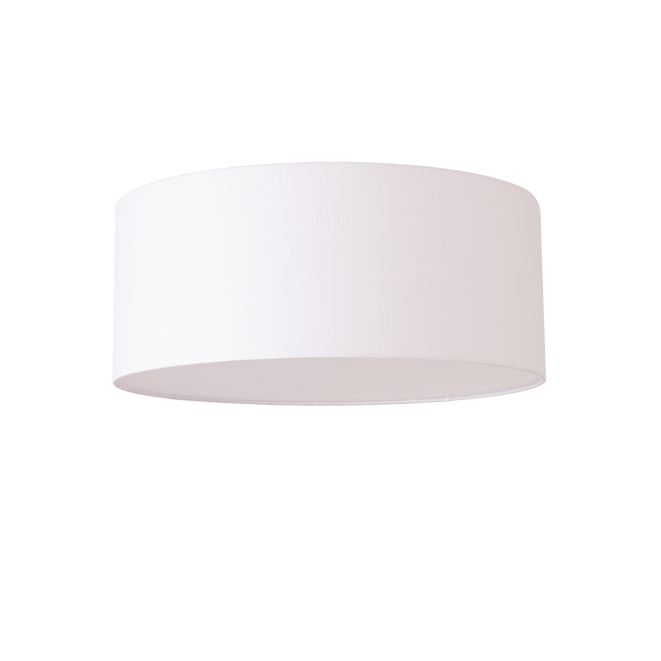 Stretch Flush Mount, 22″ Linen Drum Shade, Satin Nickel, Dimmable