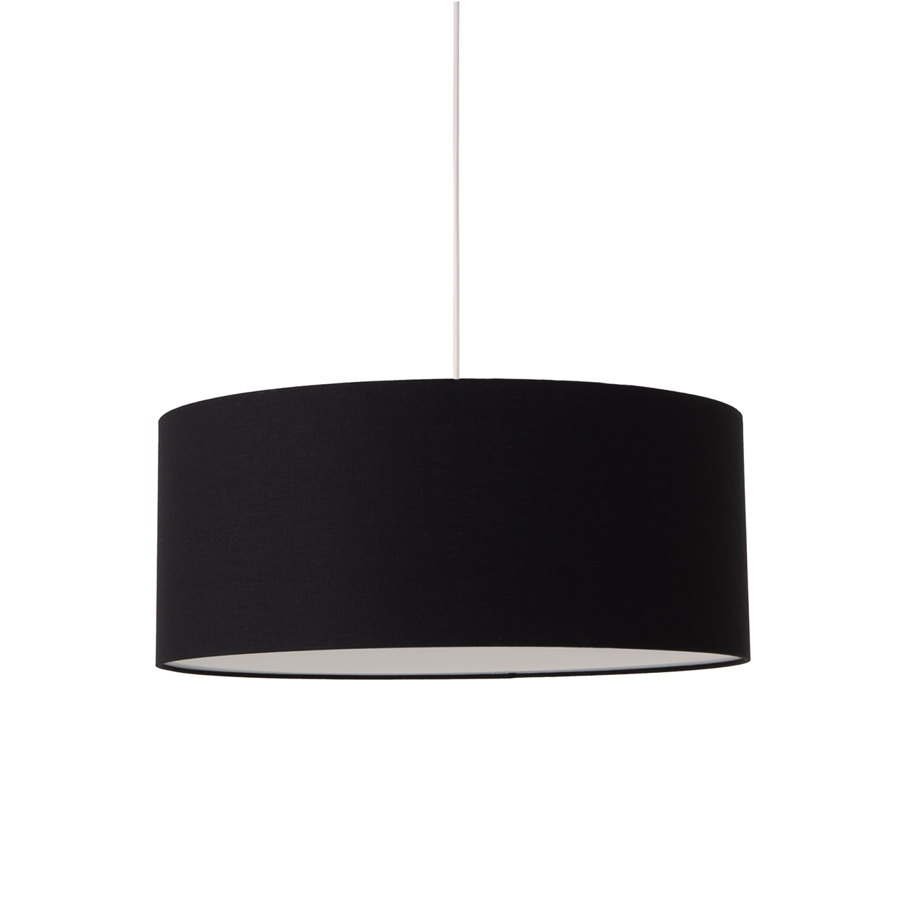 Stretch Pendant - Black, Steel, Black Linen Shade, Dimmable, Bulb Included