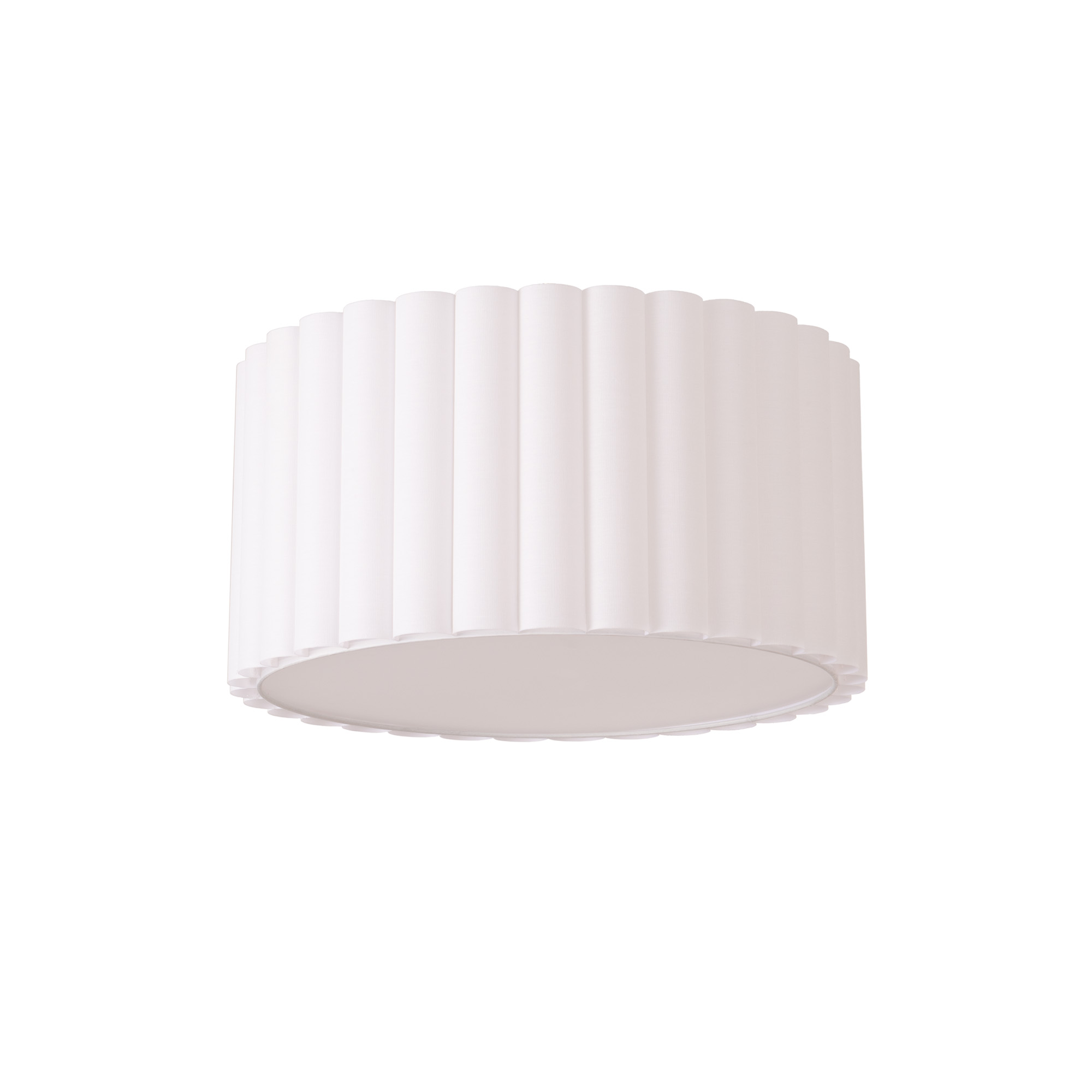 Scallop Flush Mount, Drum White Linen Scallop Shade, Weathered Brass, Not Included ELV Dimmer