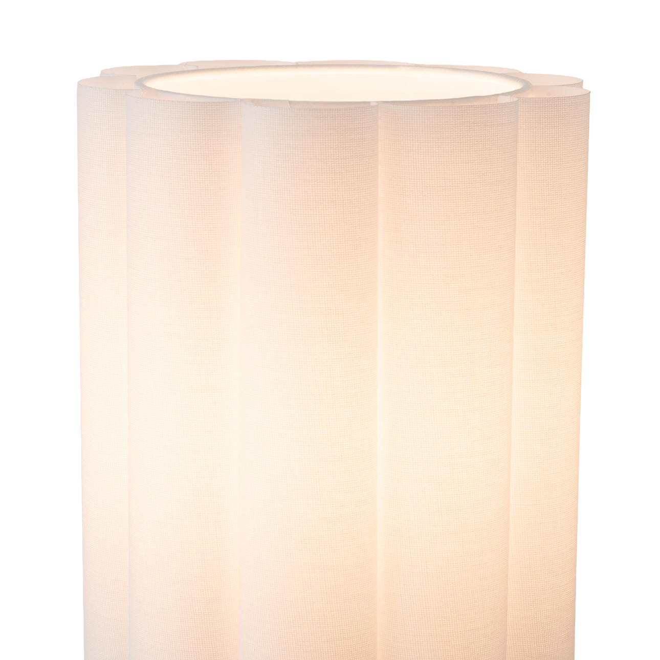 Scalloped Wall Sconce in Walnut and Weathered Brass with White Linen Diffuser