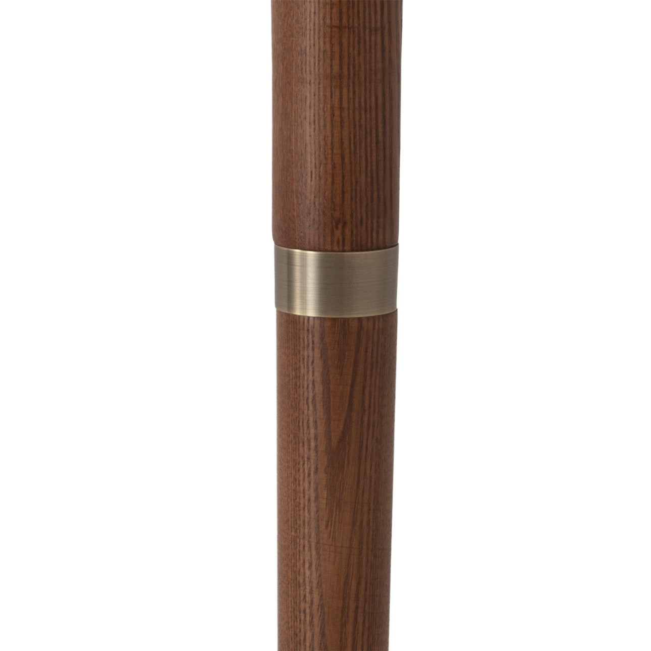 Scalloped Floor Lamp – Walnut, Weathered Brass, White Linen, On/Off Pull Chain