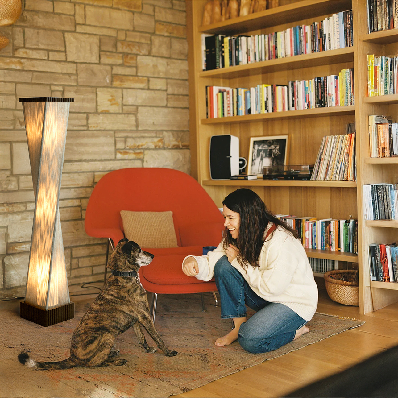 Torque Accent Floor Lamp in Ebony Finish