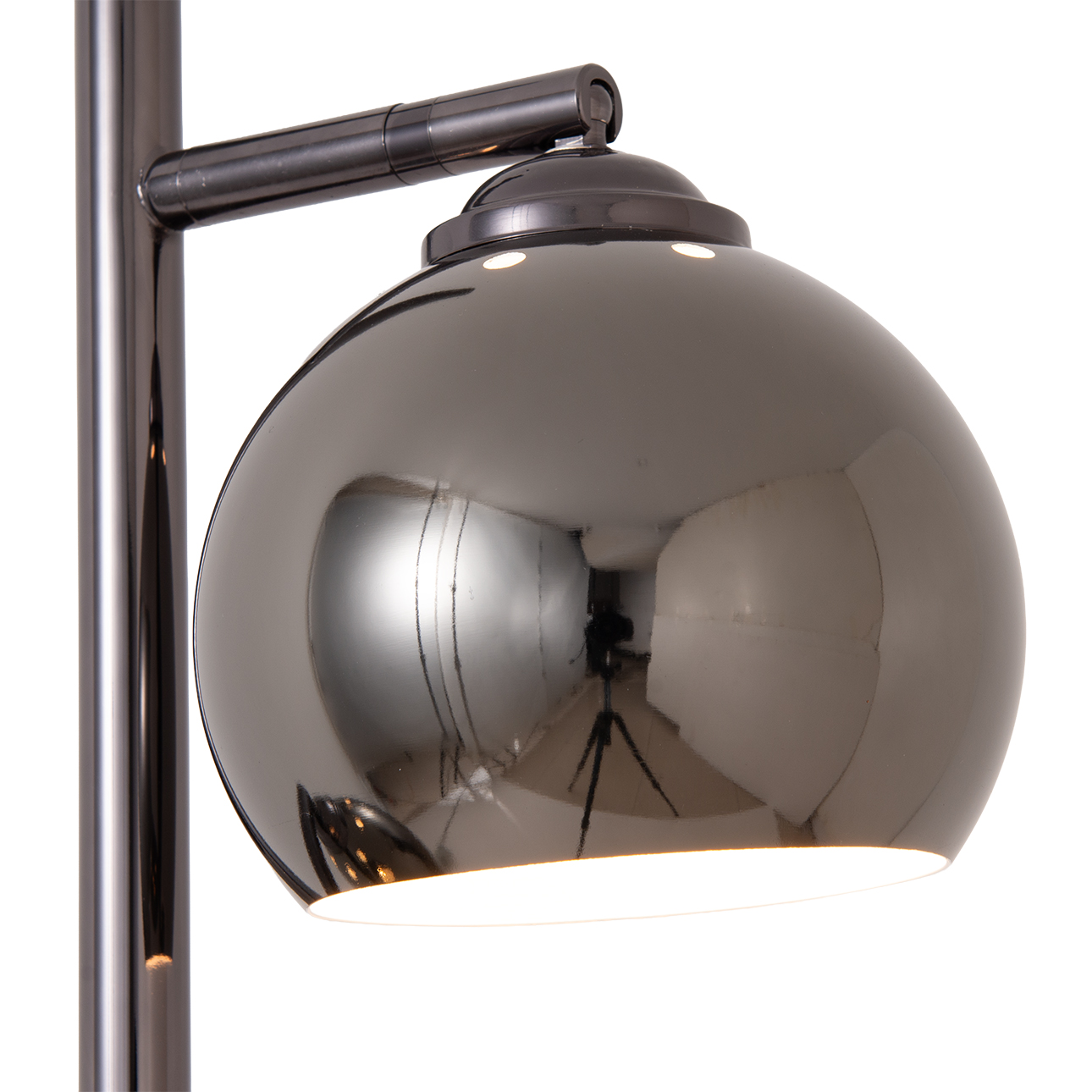 Triplet 3-Light Tree Floor Lamp, Black Nickel Iron Shade, Black Nickel Iron Body, Black Nickel Iron Base, floor Foot Slide Dimmer