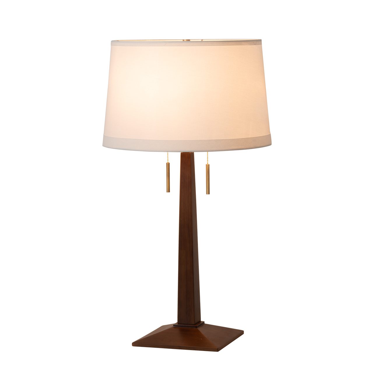 Taper Table Lamp in Dark Walnut with Warm Glow