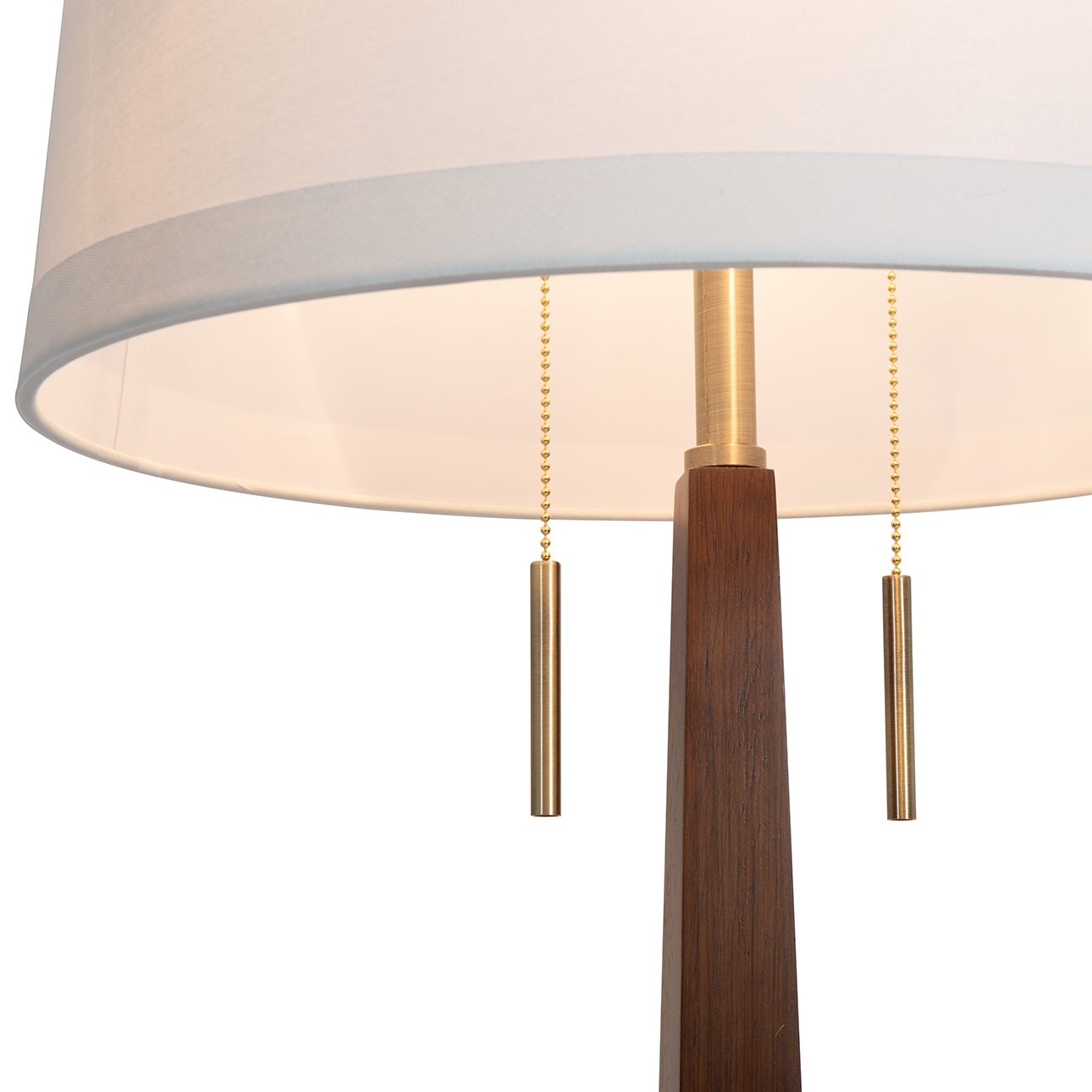 Taper Table Lamp in Dark Walnut with Warm Glow