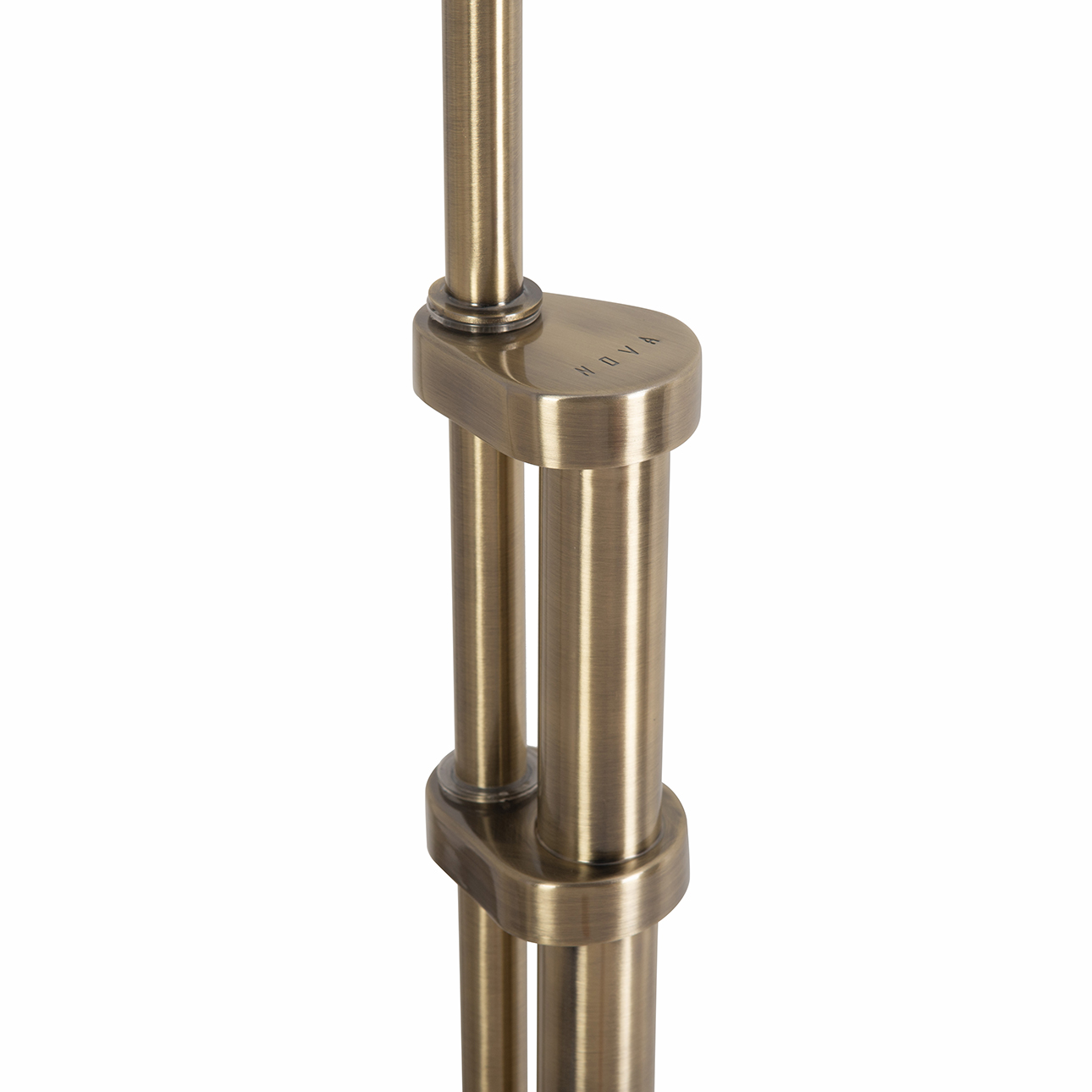 Tambo 92″ Arc Floor Lamp, Linen Drum Shade, Dark Walnut/Weathered Brass, Dimmable