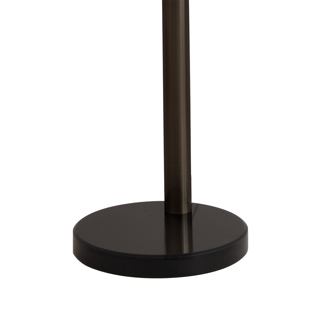 Triplet Three Light Arc Floor Lamp in Black Nickel with Black Marble Base