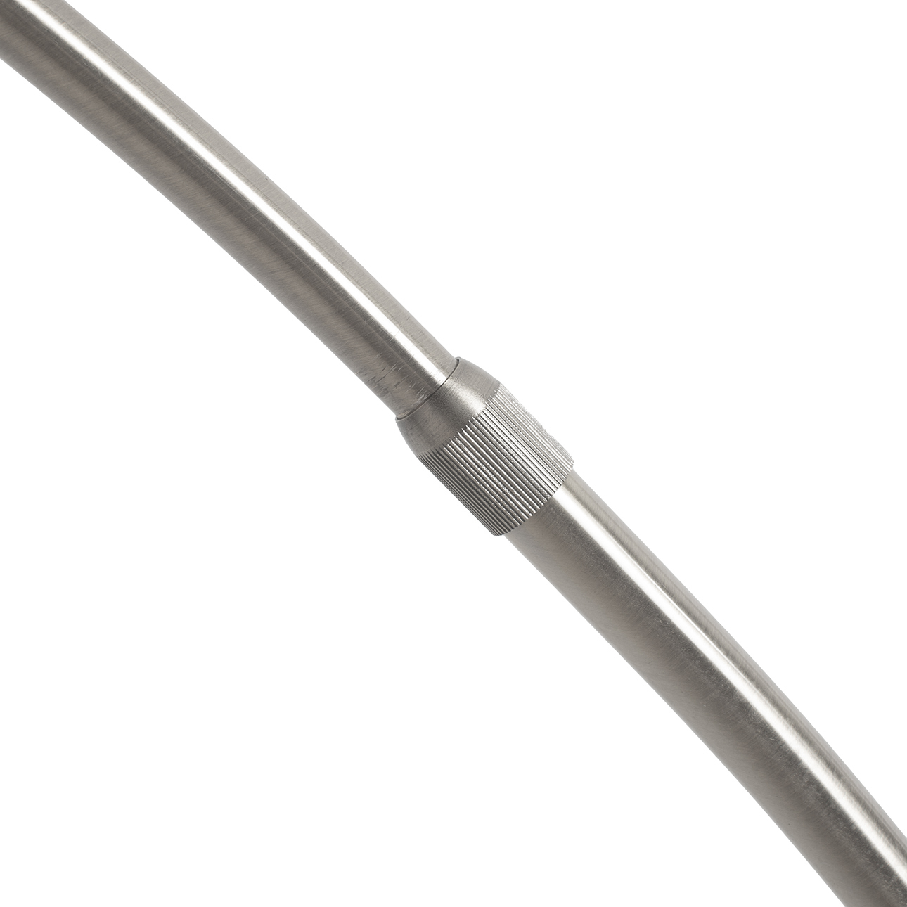 Taper One Light Arc Floor Lamp in Black Wood with Satin Nickel and White Linen Shade
