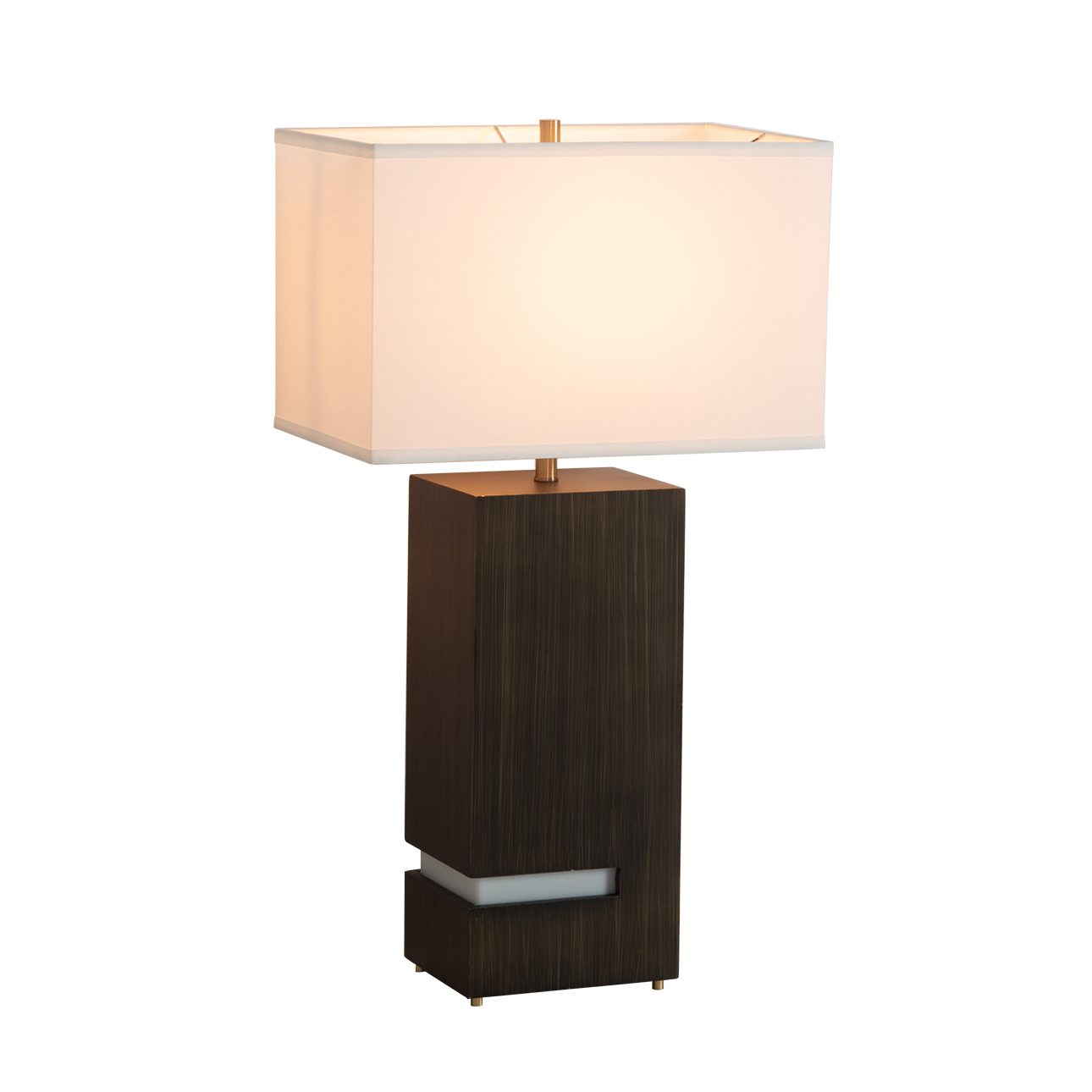 Zen Standing Floor Lamp with Night Light in Gilded Ebony Brass