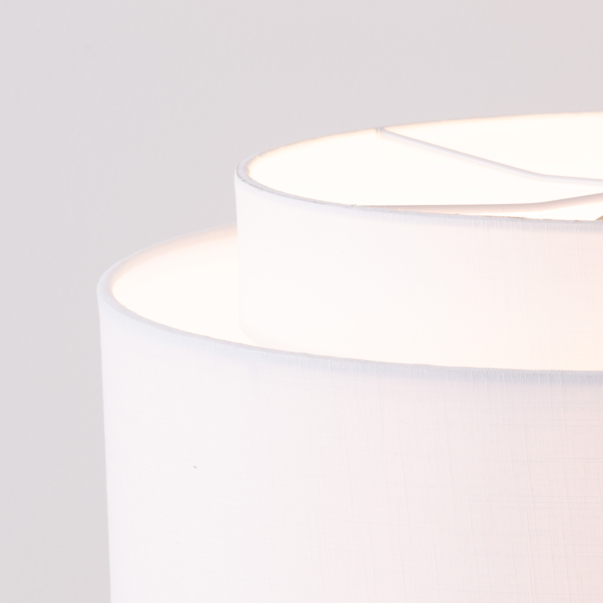 Slimline Floor Lamp, Coronado White Linen Shade, Satin Nickel Base