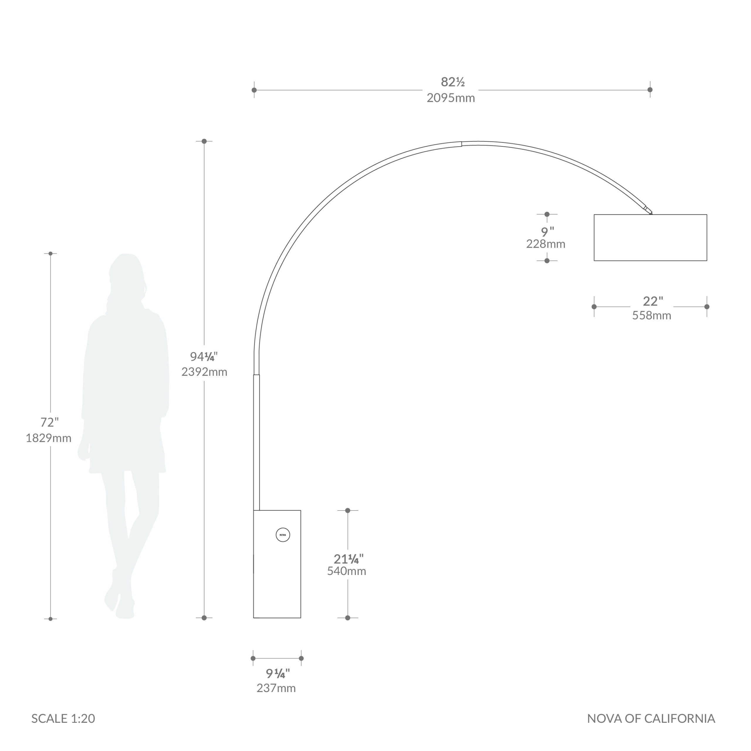 Iconic 92″H Arc Lamp – Black Nickel, Black Marble Base, Drum Black Linen Shade, Dimmable, Bulb Included