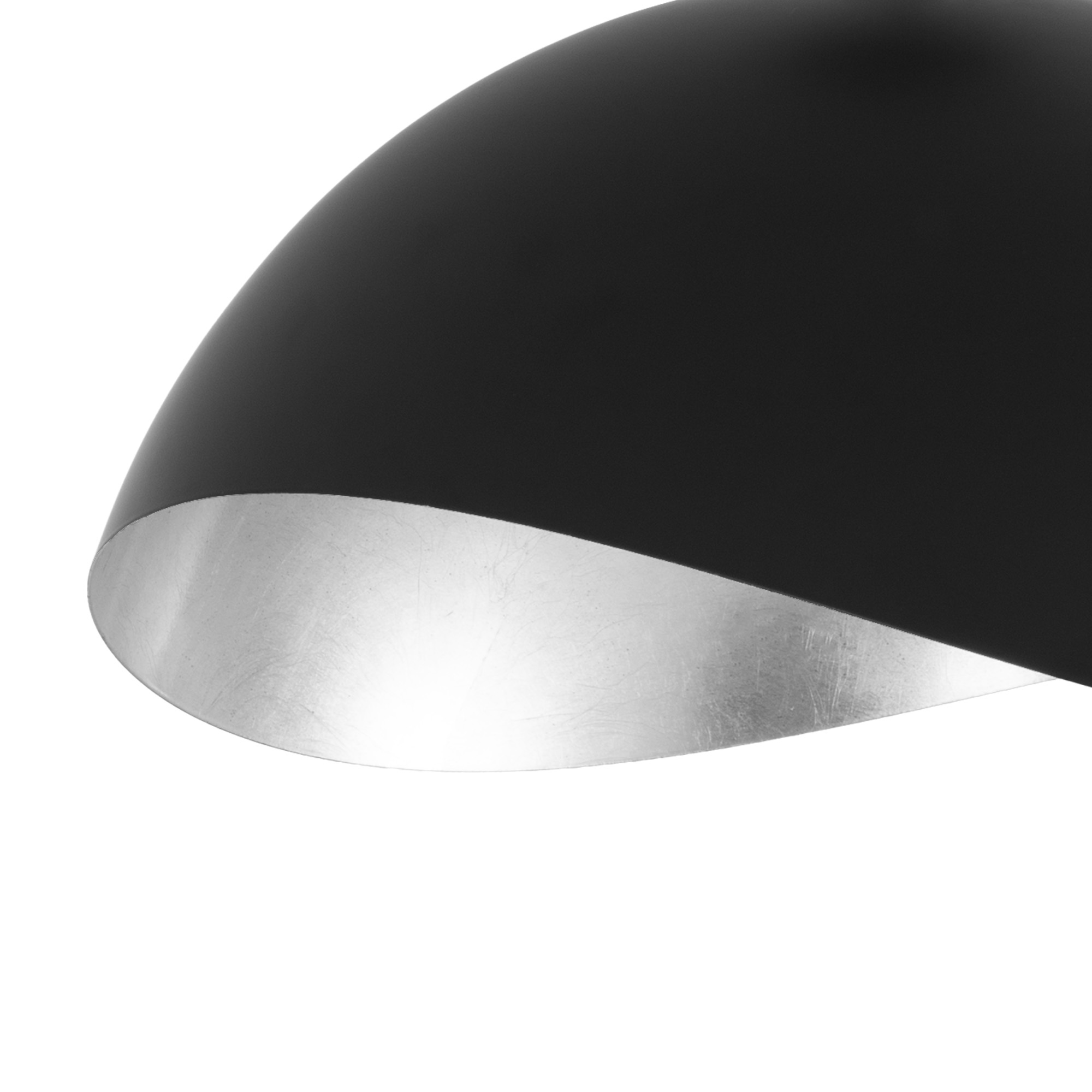 Boomerang Table Lamp, Luna Bella Matte Black/Silver-Leaf Shade, Black Oak/Satin Nickel Base