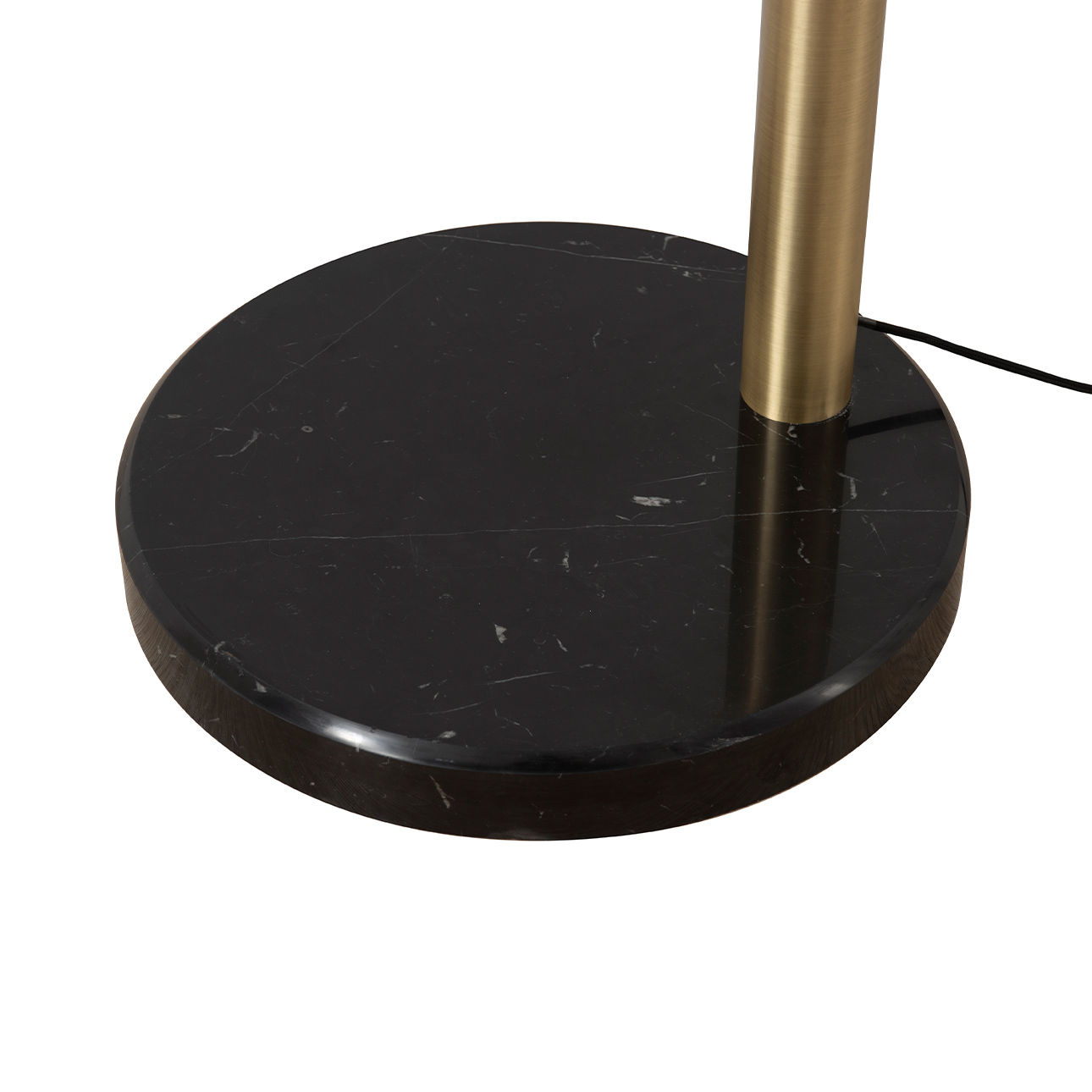 Palm Springs 1 Light Arc Floor Lamp – 87″, Weathered Brass & Blue Tonal Shades, Marble base, Dimmer Switch