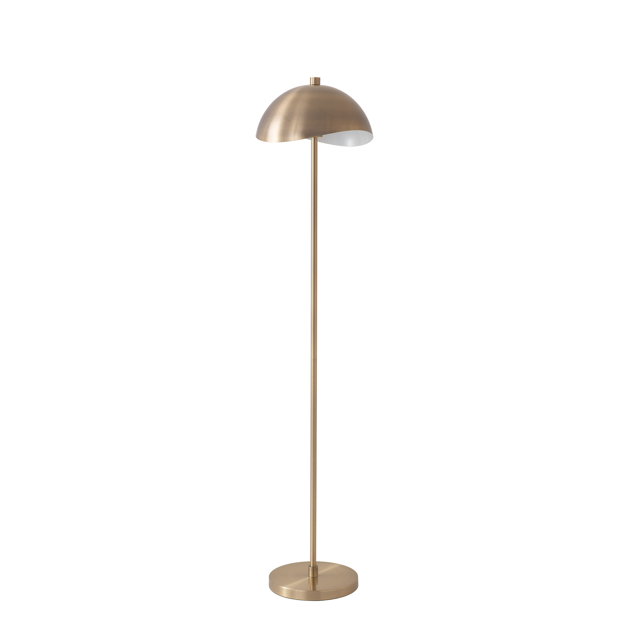 Slimline Floor Lamp, Luna Bella Weathered Brass/White Shade, Weathered Brass Base
