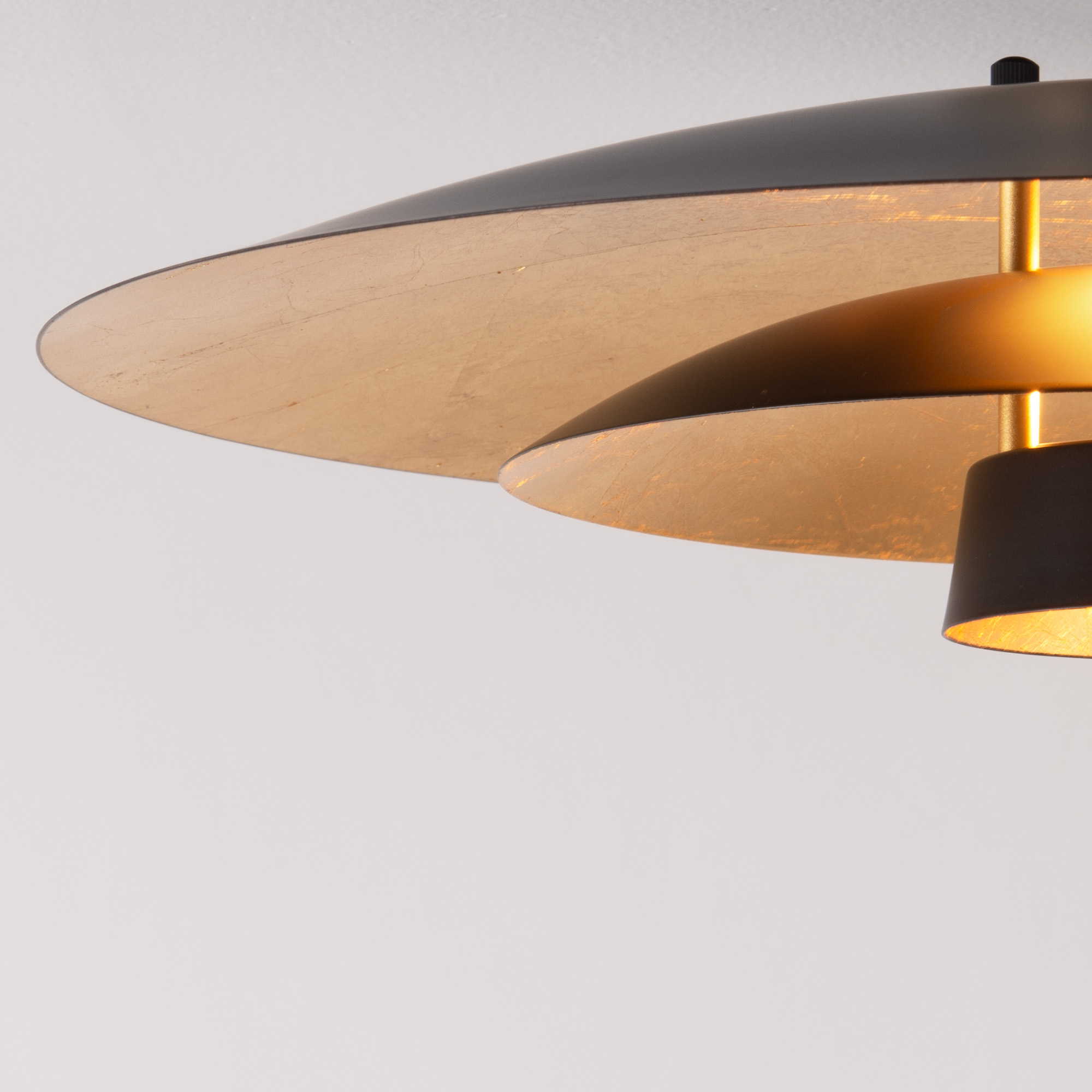 Float 92″H Arc Lamp, Rancho Mirage Matte Black/Gold Shade, Black Marble Base, Weathered Brass
