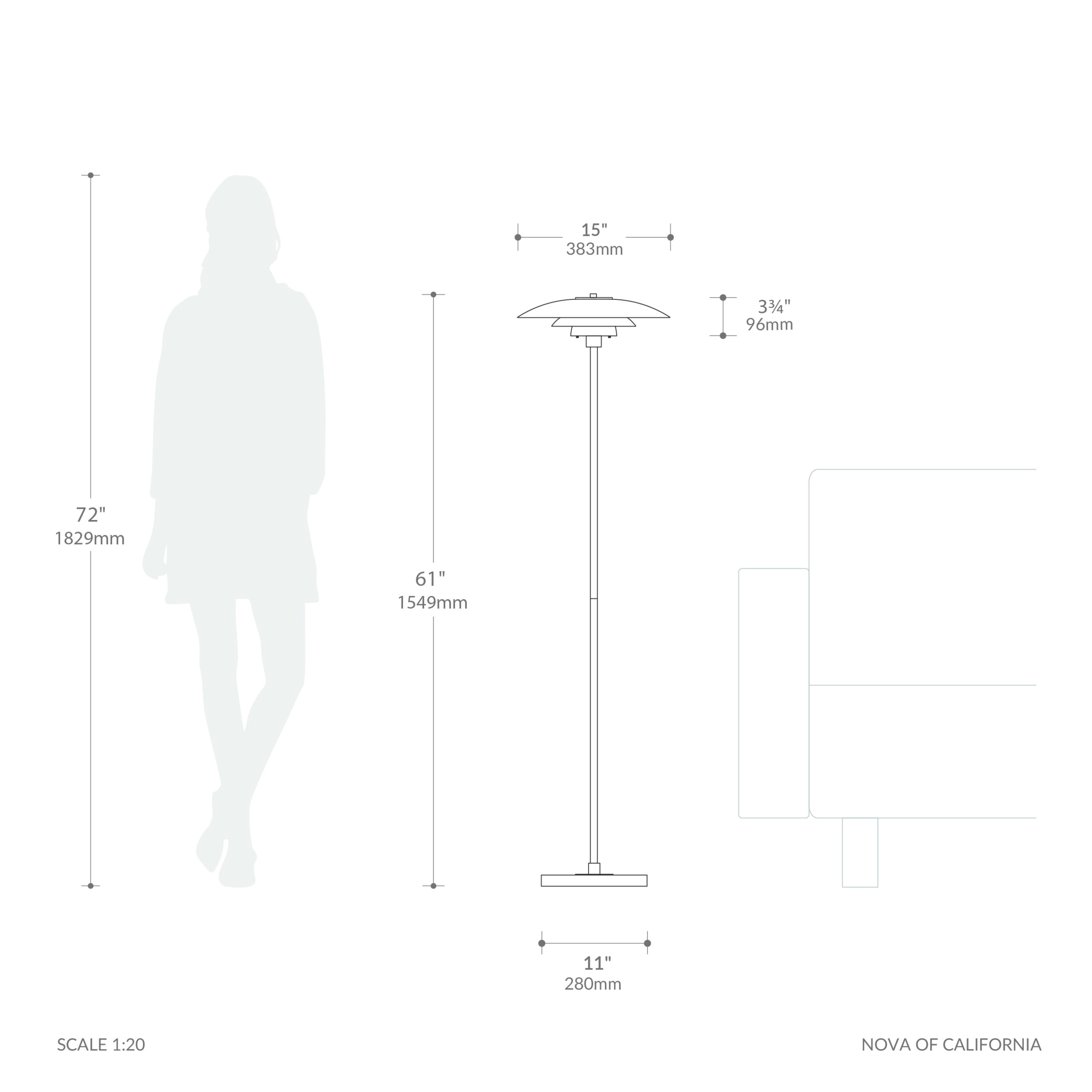 Slimline Floor Lamp, Body, Dimmable, LED, Portable