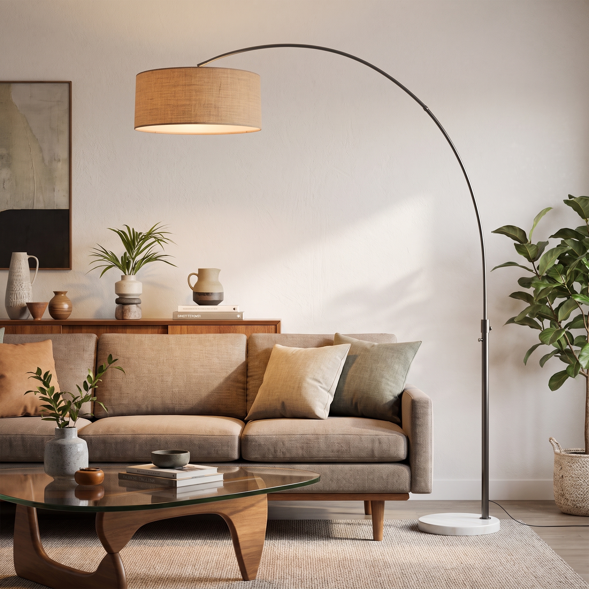 Float 92″H 1-Light Arc Lamp