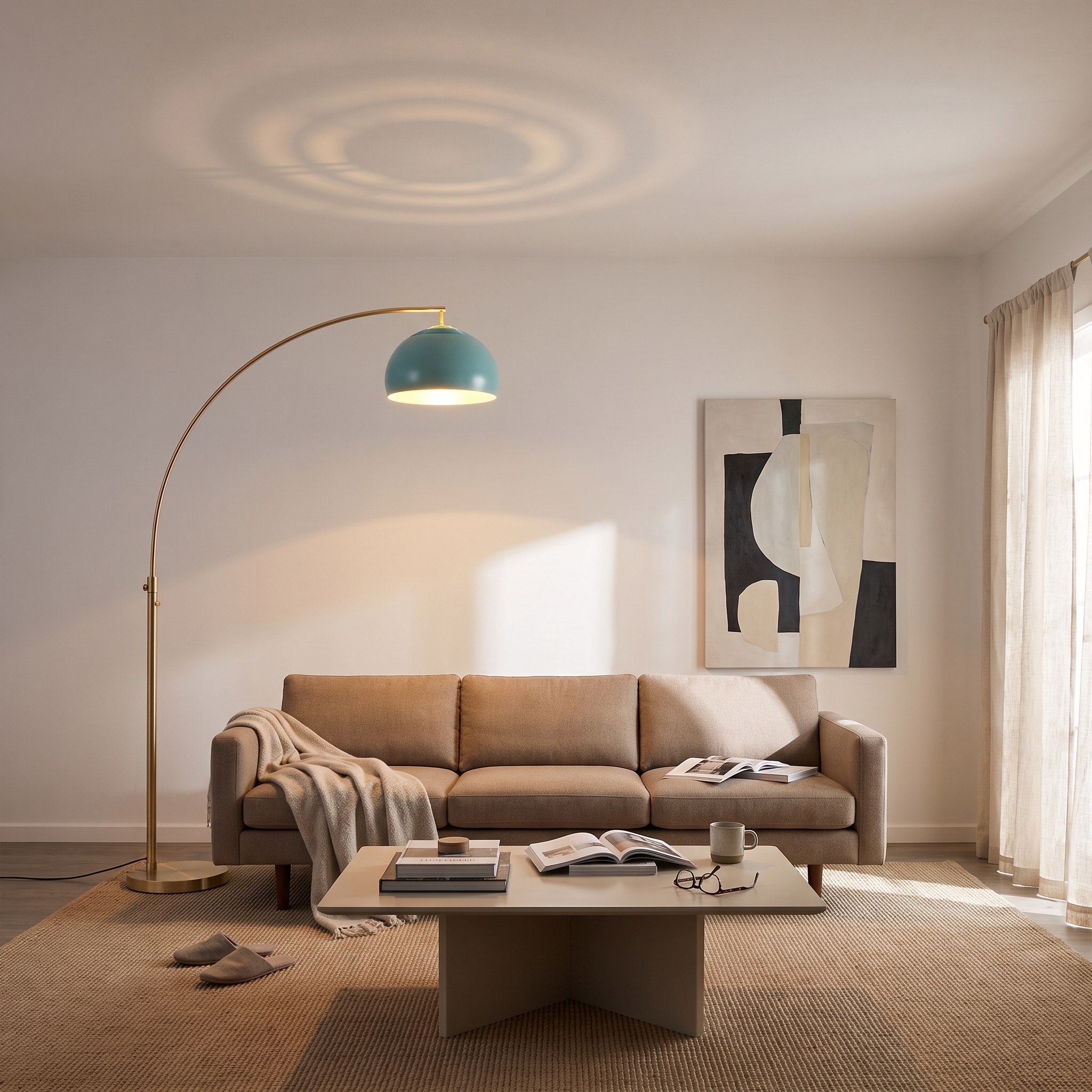 Float Half Dome Chairside Arc Lamp