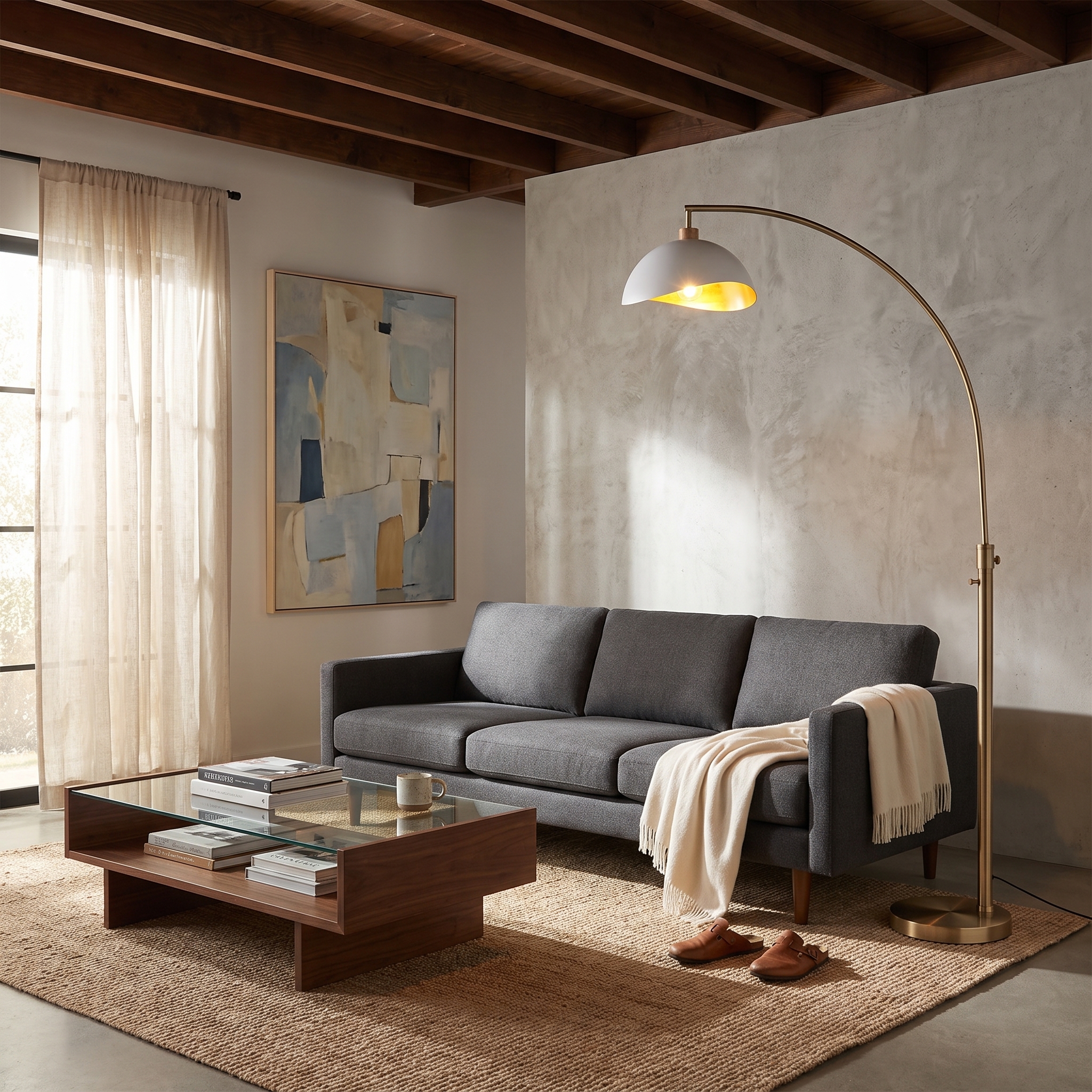 Luna Bella 75″H Chairside Arc Lamp