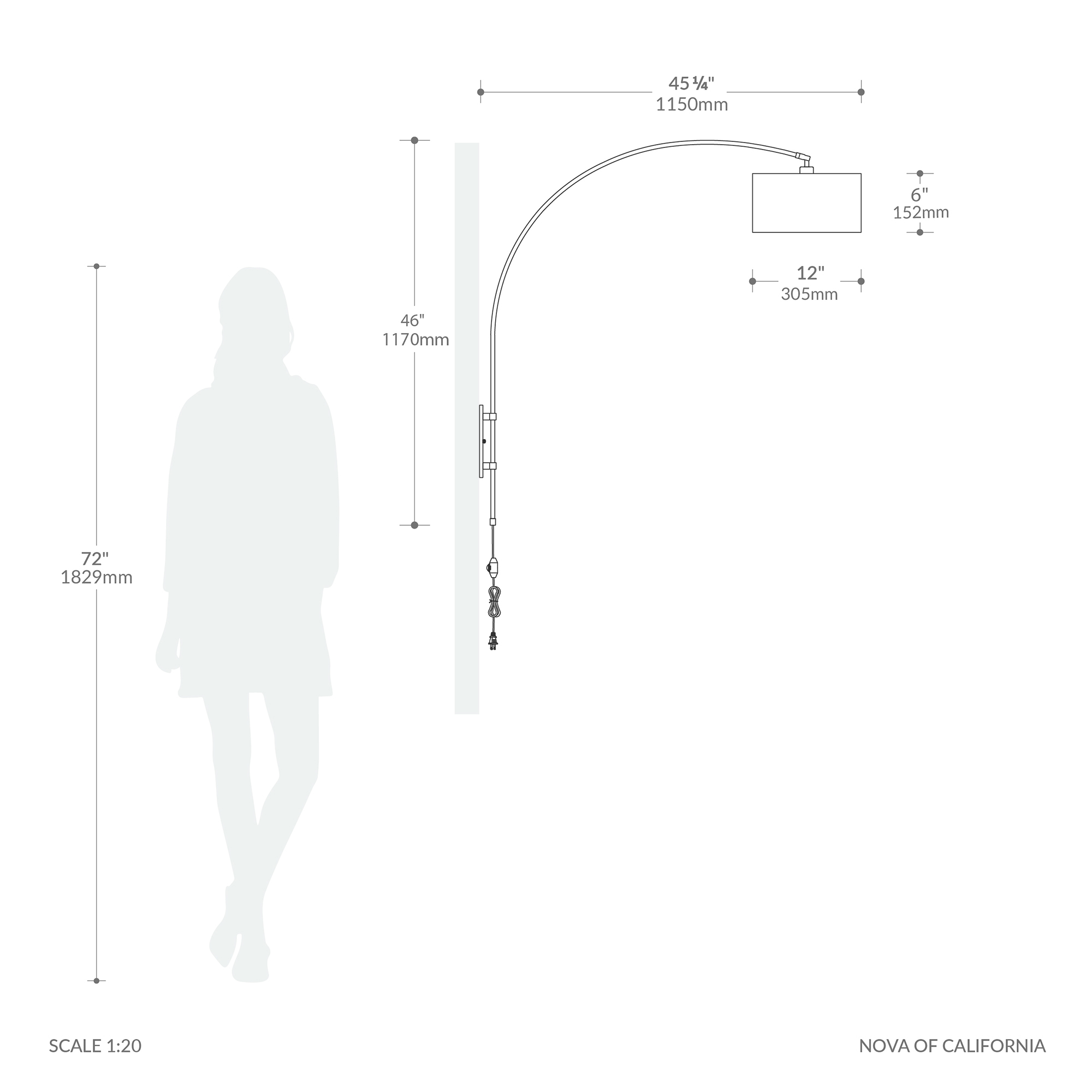 Wall Mounted Tambo Arc Lamp